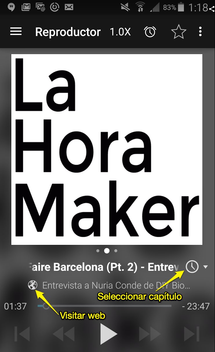 Podcast Addict Opciones web y capítulos